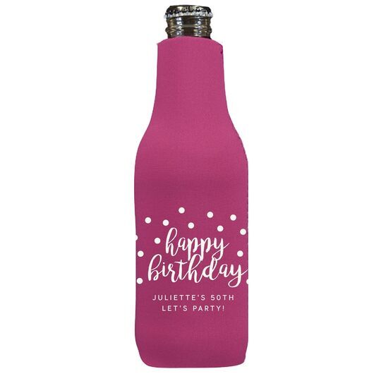 Confetti Dots Happy Birthday Bottle Huggers
